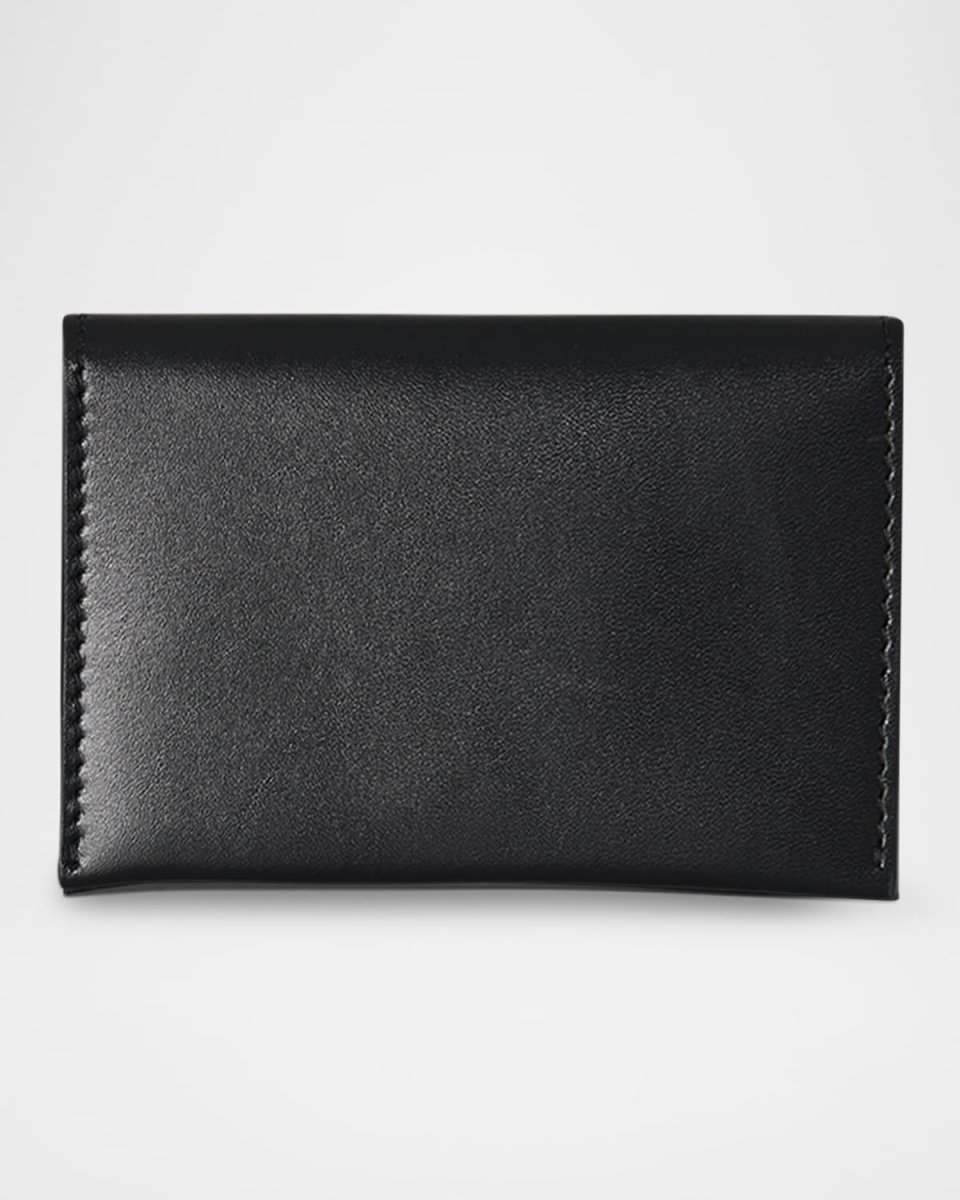 Flap Card Holder in Box Calf Leather